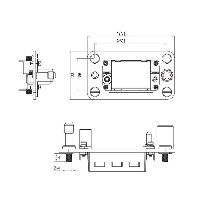  Inch-size rectangular Multi-connector H24B-M6-F